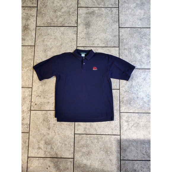 EA Sports Blue Mens XL Polo Embroidered Logo Vintage Outerbanks Gaming Shirt Htf - Picture 6 of 8